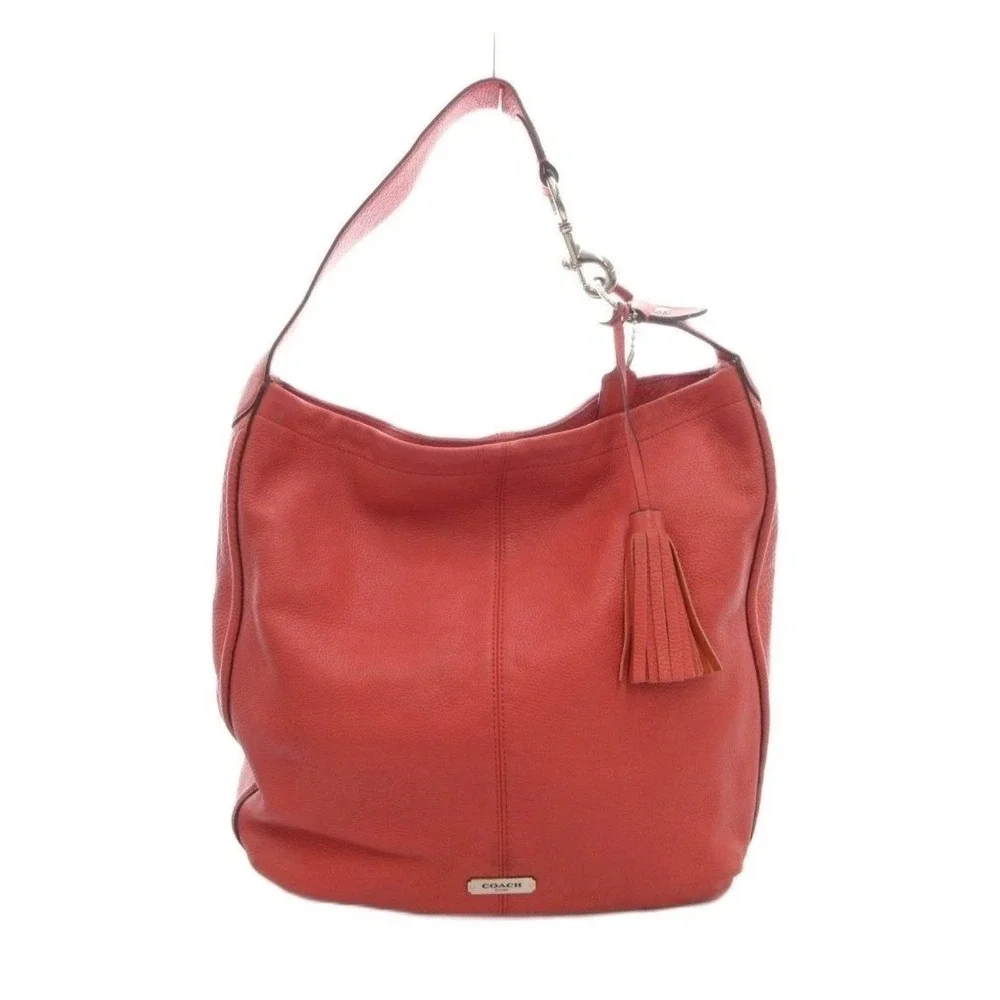 COACH New York F23309 Avery Pebble Grain Coral Leather Large Hobo